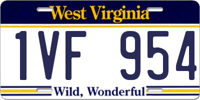 WV license plate 1VF954