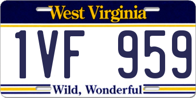 WV license plate 1VF959