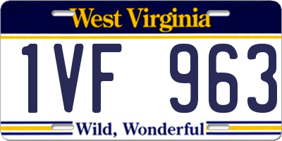WV license plate 1VF963