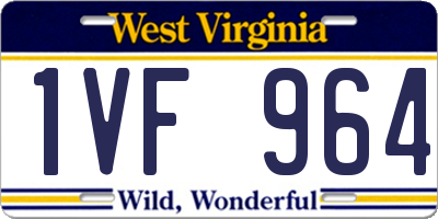 WV license plate 1VF964