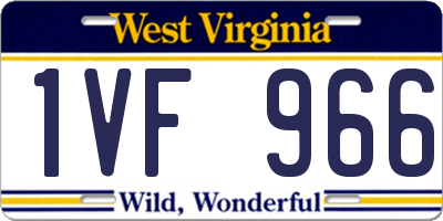 WV license plate 1VF966