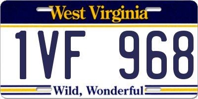 WV license plate 1VF968