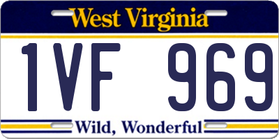 WV license plate 1VF969