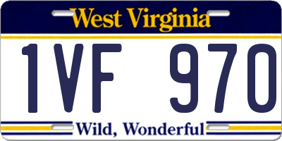 WV license plate 1VF970