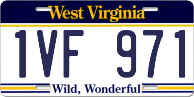 WV license plate 1VF971