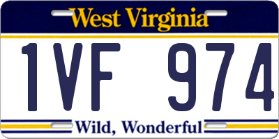WV license plate 1VF974