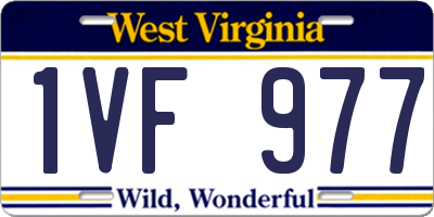 WV license plate 1VF977