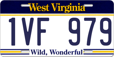 WV license plate 1VF979