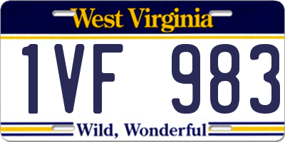 WV license plate 1VF983