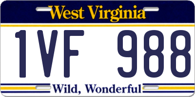 WV license plate 1VF988