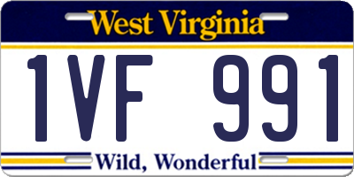 WV license plate 1VF991