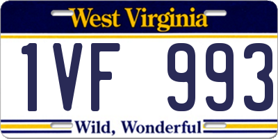 WV license plate 1VF993