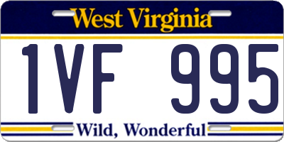 WV license plate 1VF995