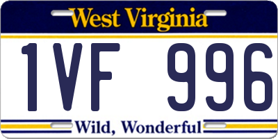 WV license plate 1VF996