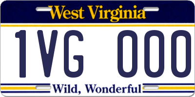 WV license plate 1VG000