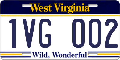 WV license plate 1VG002