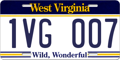 WV license plate 1VG007