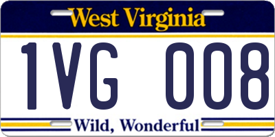 WV license plate 1VG008