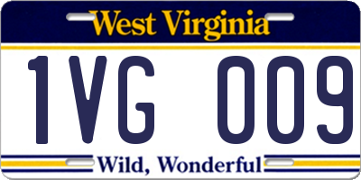 WV license plate 1VG009