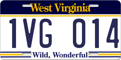 WV license plate 1VG014