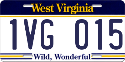 WV license plate 1VG015
