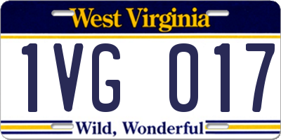 WV license plate 1VG017