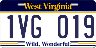 WV license plate 1VG019