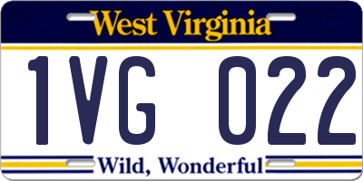 WV license plate 1VG022