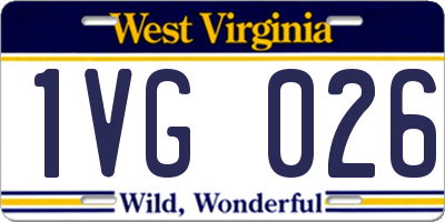 WV license plate 1VG026