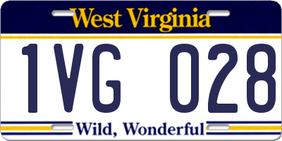 WV license plate 1VG028