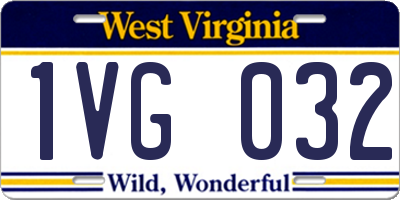 WV license plate 1VG032
