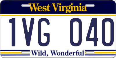 WV license plate 1VG040
