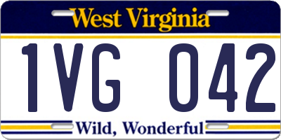 WV license plate 1VG042