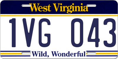 WV license plate 1VG043