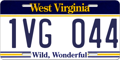 WV license plate 1VG044