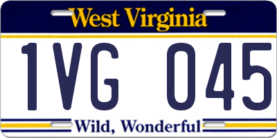 WV license plate 1VG045