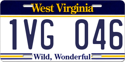 WV license plate 1VG046