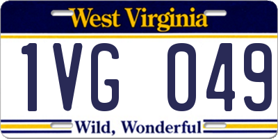 WV license plate 1VG049