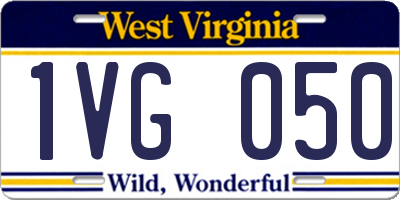 WV license plate 1VG050