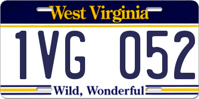 WV license plate 1VG052