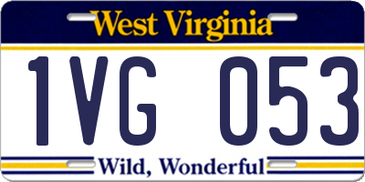 WV license plate 1VG053