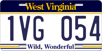 WV license plate 1VG054