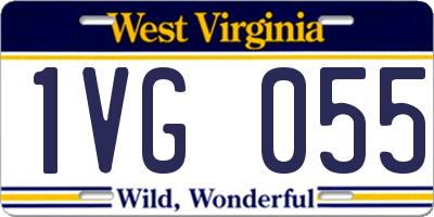 WV license plate 1VG055
