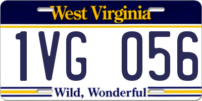 WV license plate 1VG056