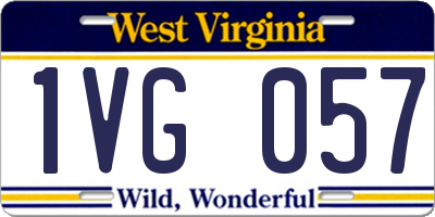 WV license plate 1VG057