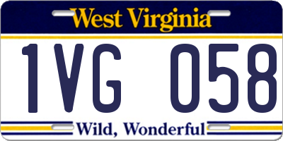 WV license plate 1VG058
