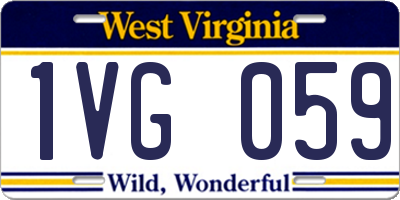 WV license plate 1VG059