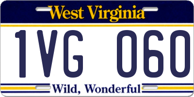 WV license plate 1VG060