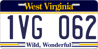 WV license plate 1VG062