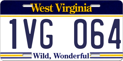 WV license plate 1VG064